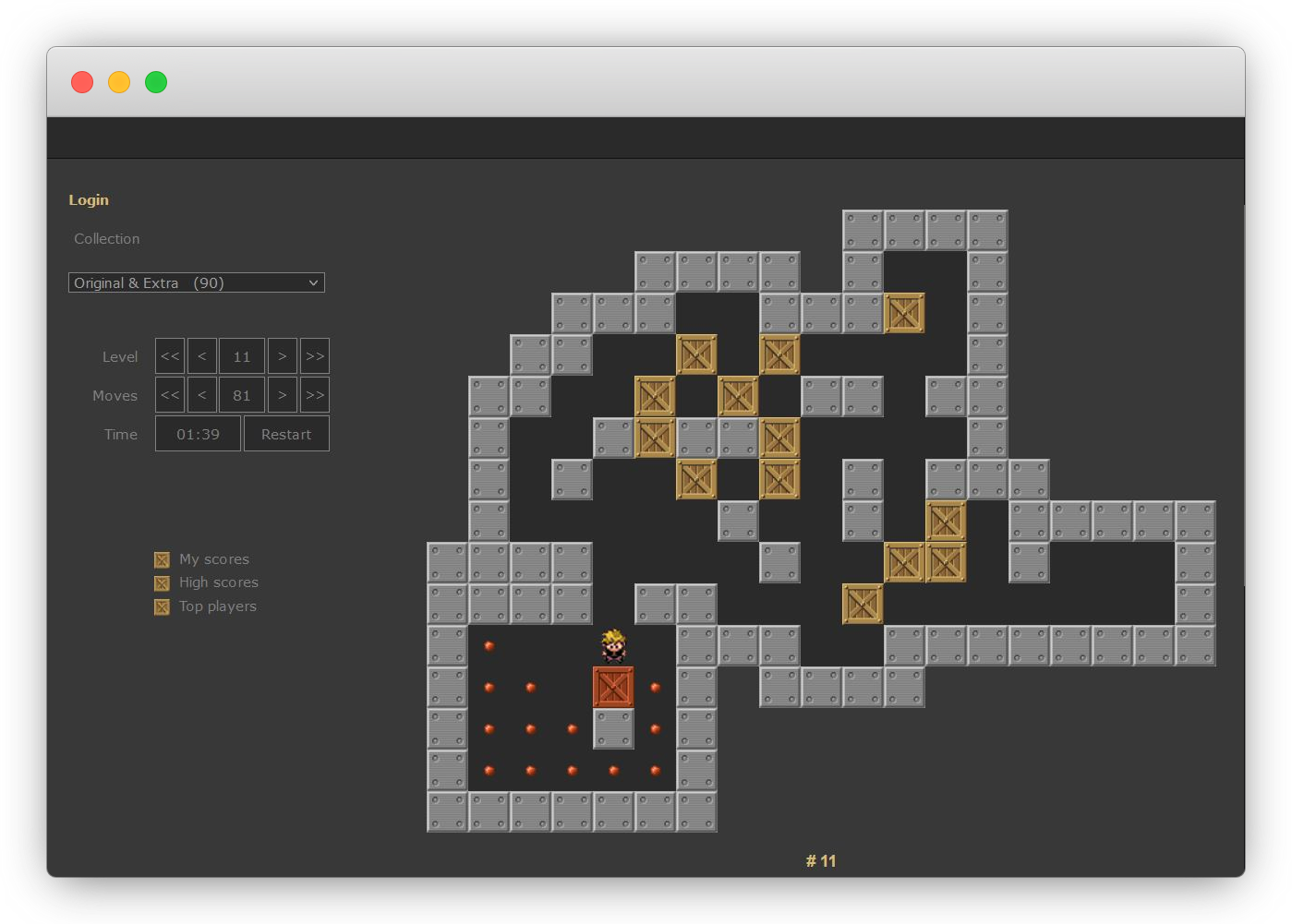 A screenshot of Sokoban site