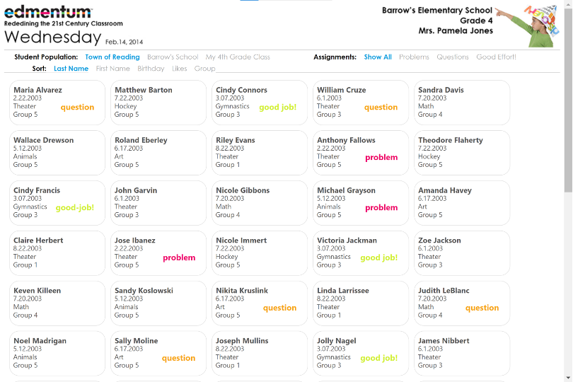 A screenshot of the initial prototype