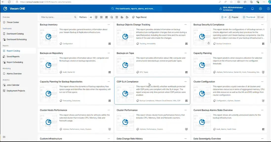 Veeam One v13 Report Catalog