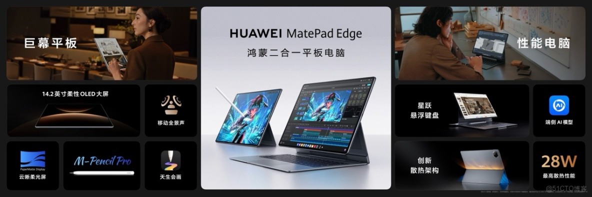 全新鴻蒙二合一平板電腦！華為MatePad Edge 11月25日正式發佈_液冷