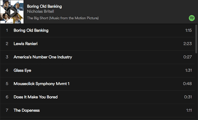 The Big Short Movie Soundtrack