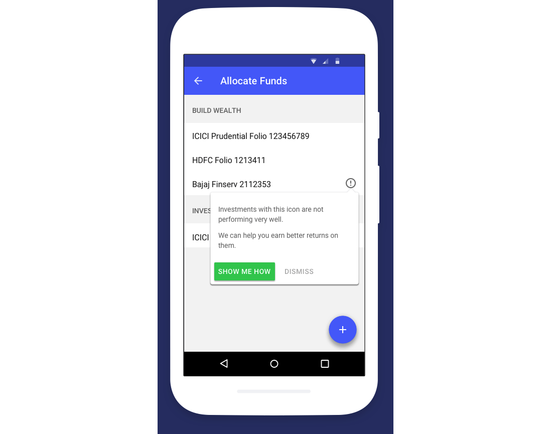 Example of tooltips to provide contextual information