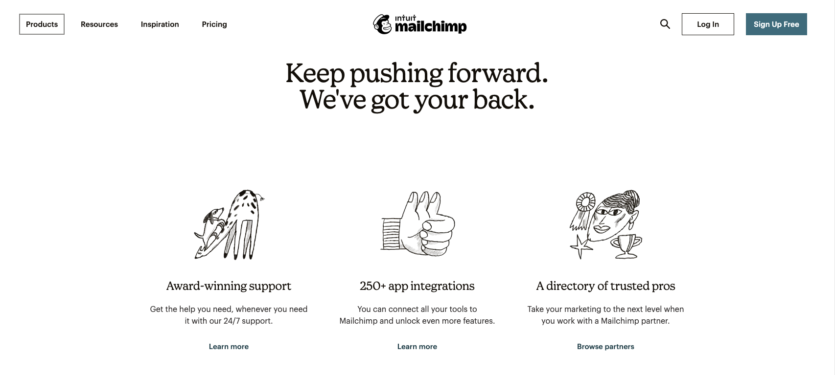 A screenshot from Mailchimp’s website