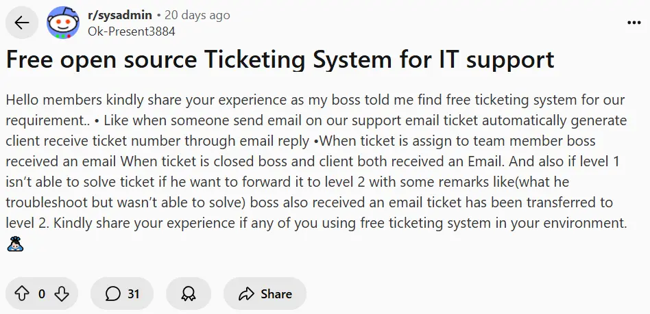 ticketing system