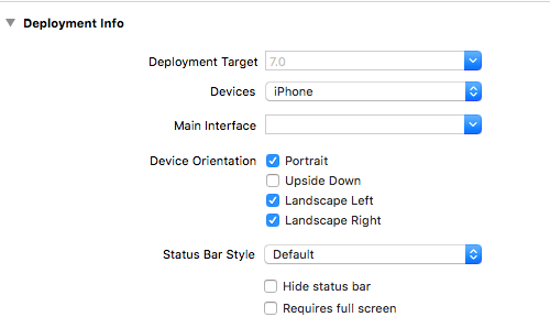 Initial Deployment info settings.