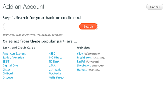 Original Add Account Screen