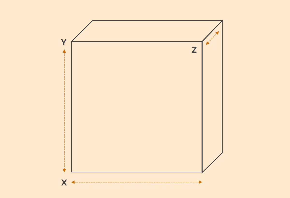 A range of colors which constitutes a three-axe grid