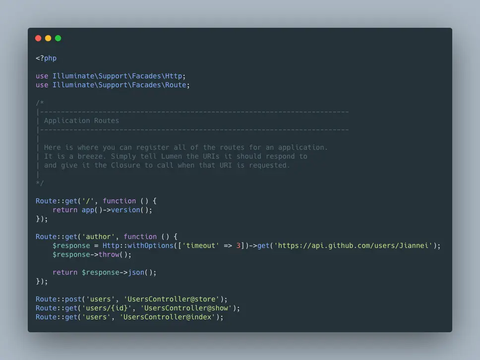 使用 Lumen 7 + Api Resource  進行 API 開發