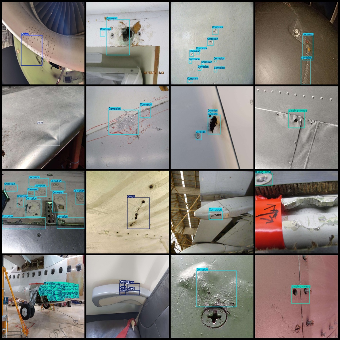 航空飛機表面缺陷裂紋鏽蝕凹陷檢測數據集VOC+YOLO格式2495張5類別_txt文件_03