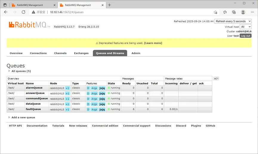 雙機正常隊列狀態