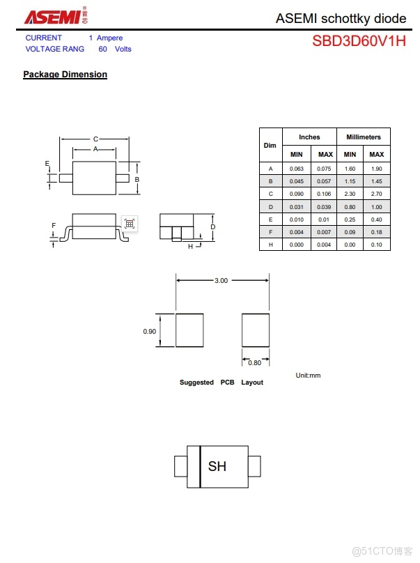 SBD3D60V1H-ASEMI可直接替代安世PMEG6010CEJ_肖特基二極管_03