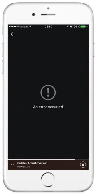 Spotify error screen just states ‘An error occurred’ and doesn’t provide any constructive advice on how to fix the problem.