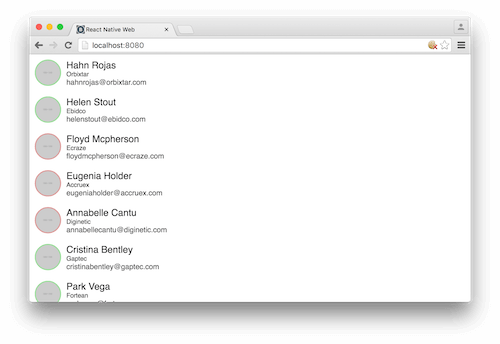 React Native long friend list web