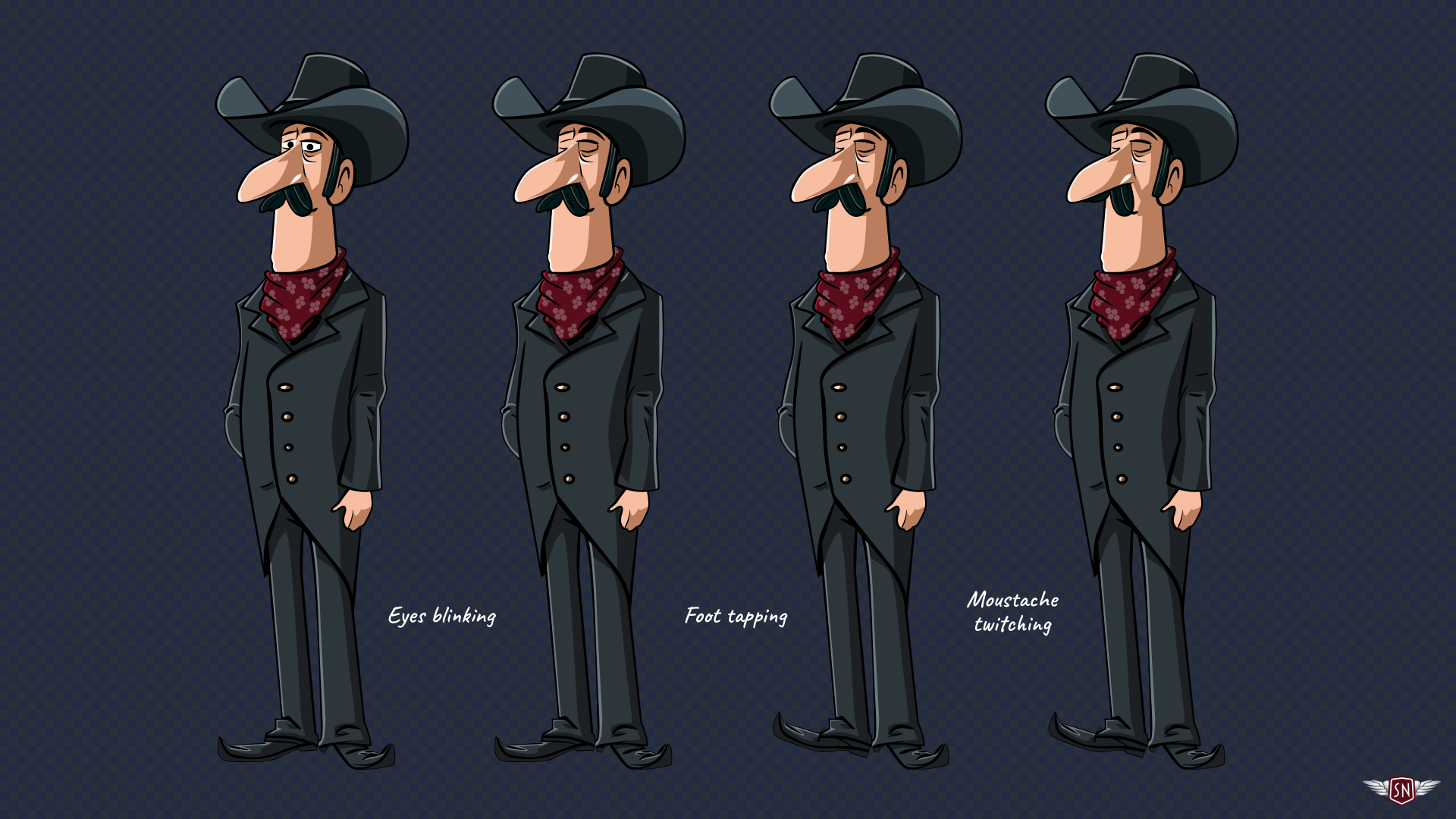 Several animated elements within a single SVG symbol