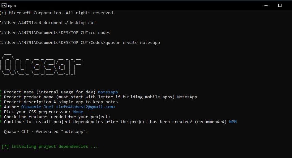 Full configuration for our app