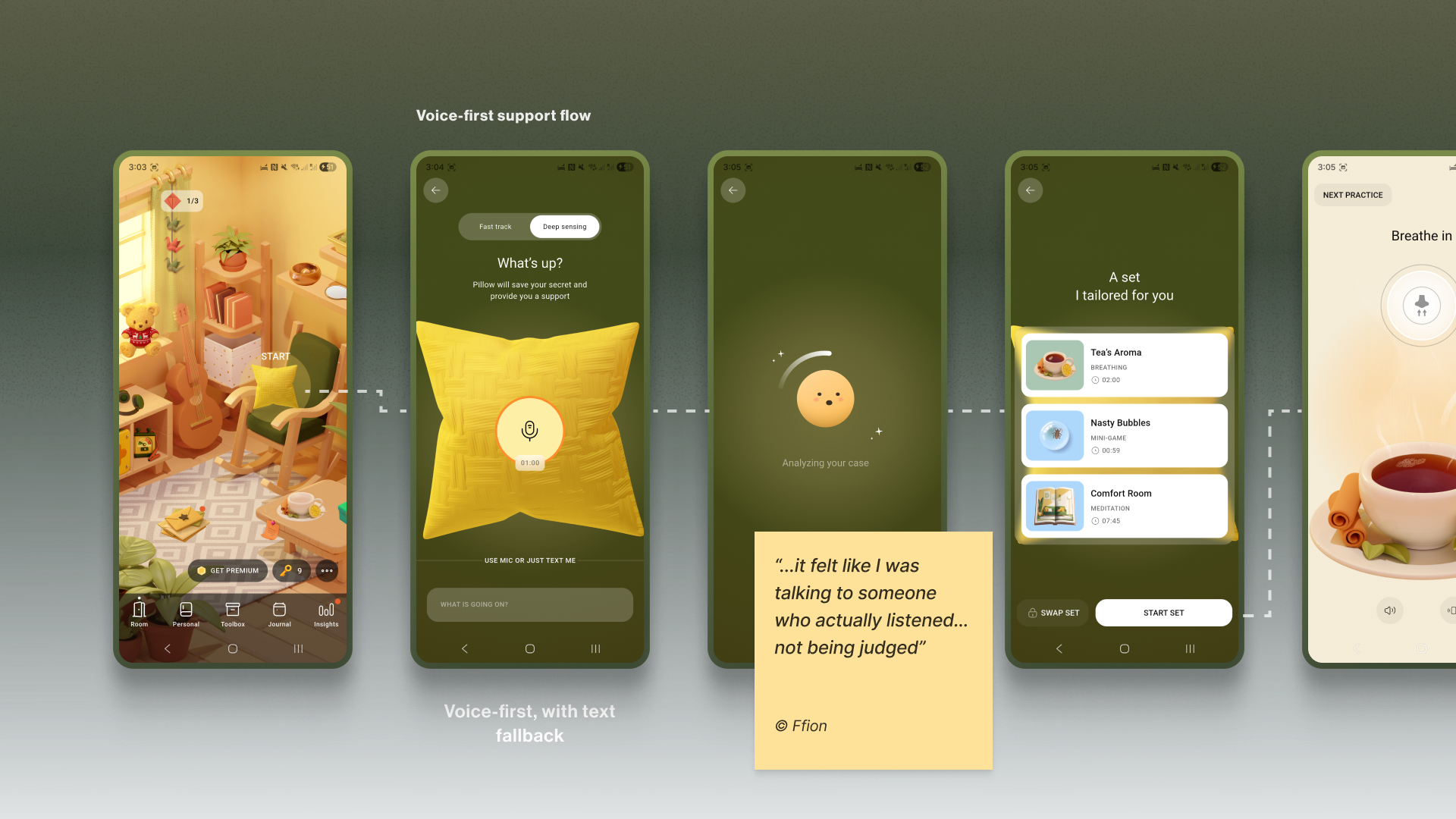 Bear Room’s voice-first support flow