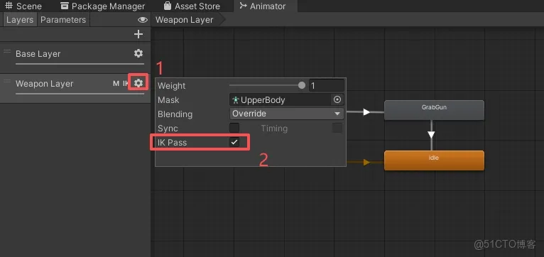 【Unity3D實例-功能-拔槍】角色拔槍（三）IK的使用-緊握武器_unity_06