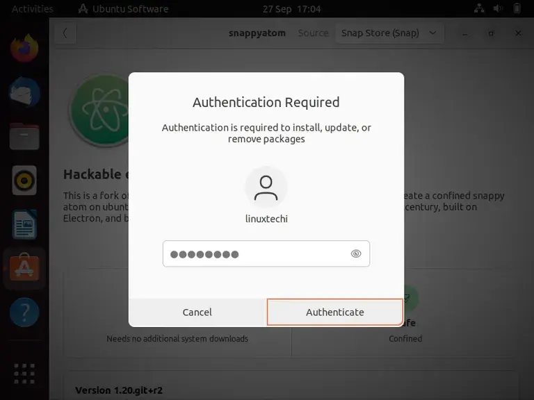 User-Credentails-for-Snappyatom-Installation-Ubuntu