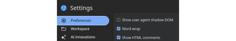 User Agent DOM Setting in Chrome Developer Tools