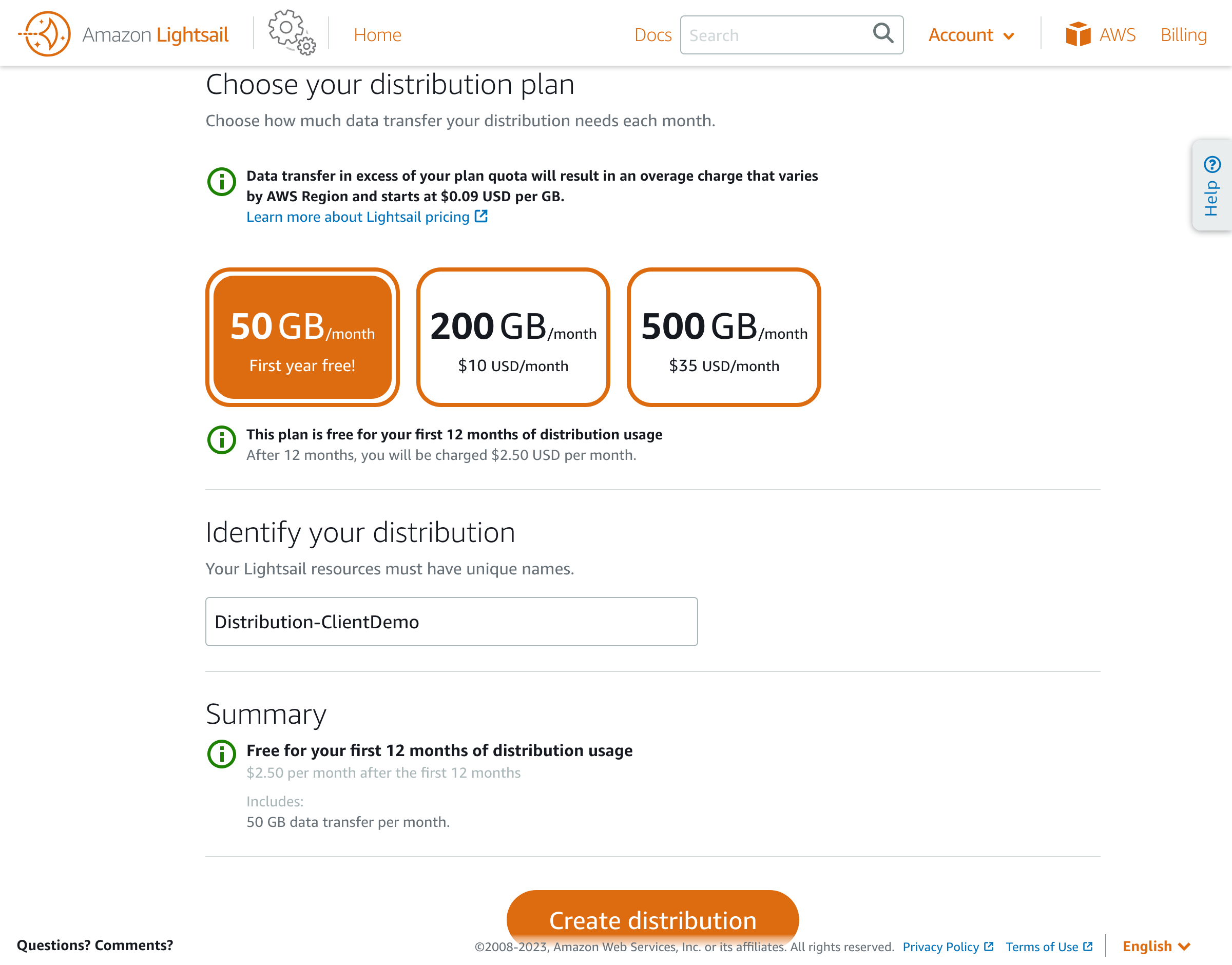 Creating a CDN distribution