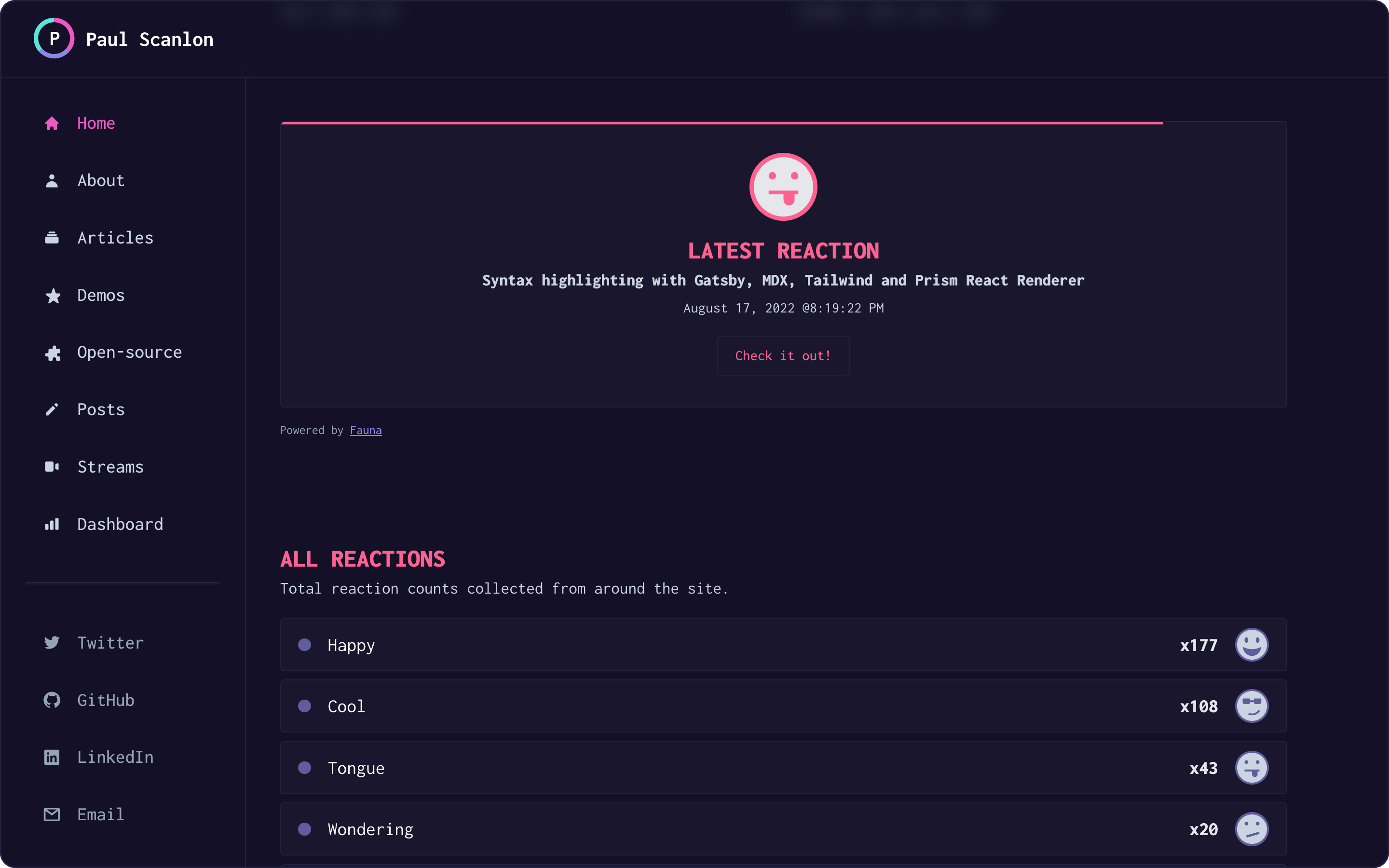Progress timer bar decreasing before a new request is made to the database to display the emoji and url for the last reaction captured