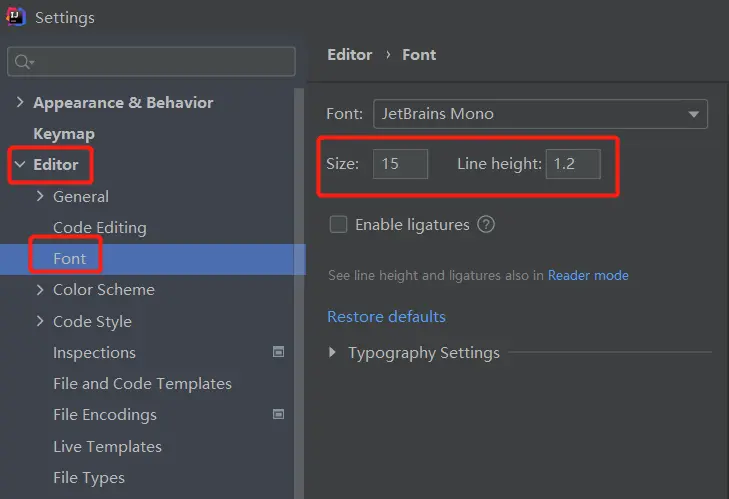 修改編輯區域的字號