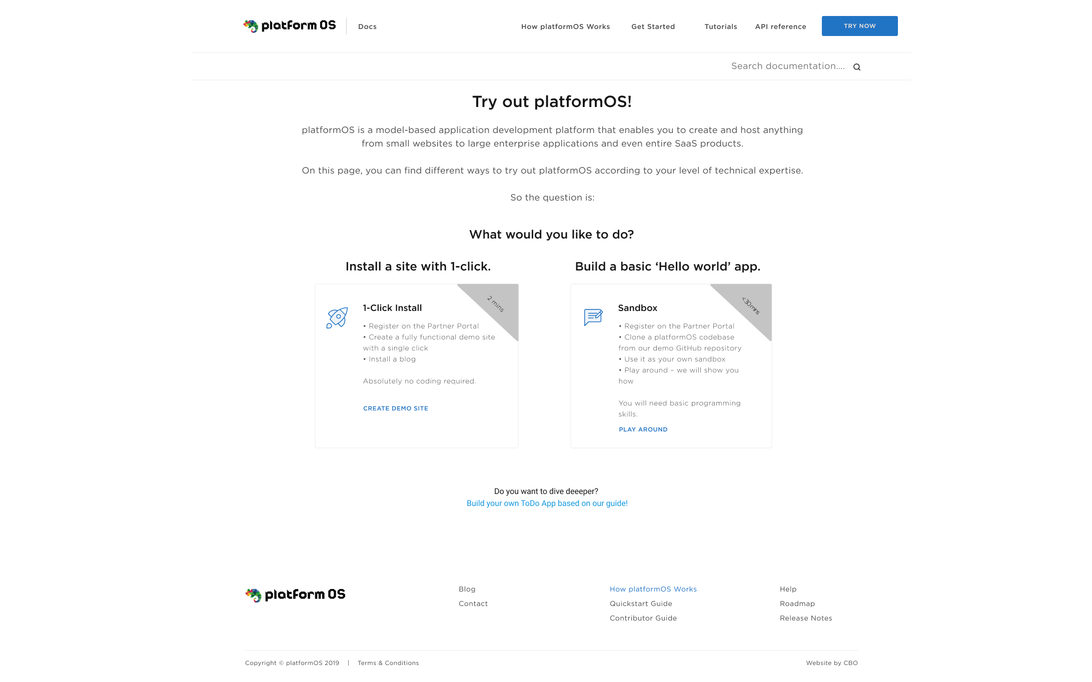 The plan of the opening step of the onboarding screen, showing the layout after the usability test with two separate boxes for non-technical, semi-technical users, and offering a technical journey below in text