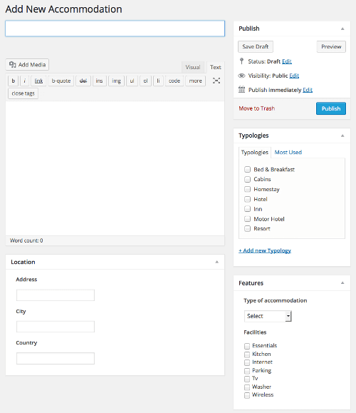 Accommodation edit page