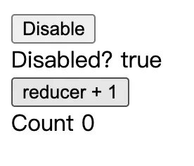 disabled為true時，多次點擊後count仍顯示0