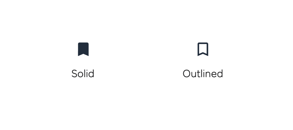 Two variations of solid and outlined icon
