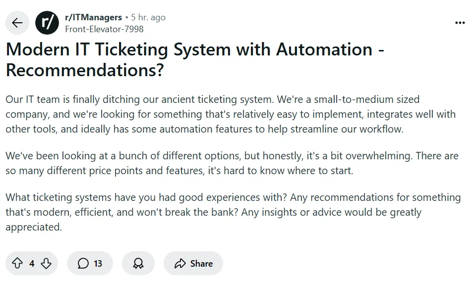 ticketing system
