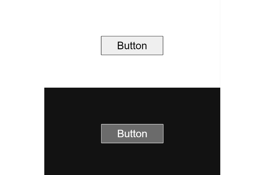 Two default buttons in Chrome being focused with a keyboard. A black outline surrounds the button in light mode, and in dark mode, this outline is white