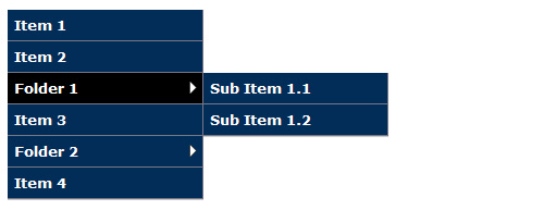 Vertical Navigation Example with Fly-Out Menus