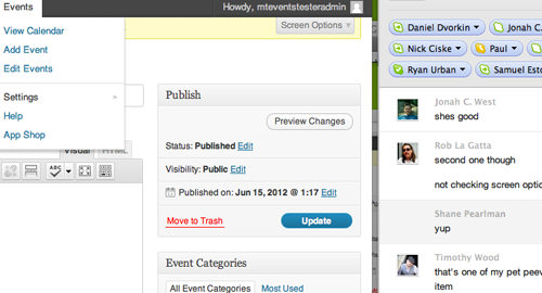 Watching user 2 during the usability test.