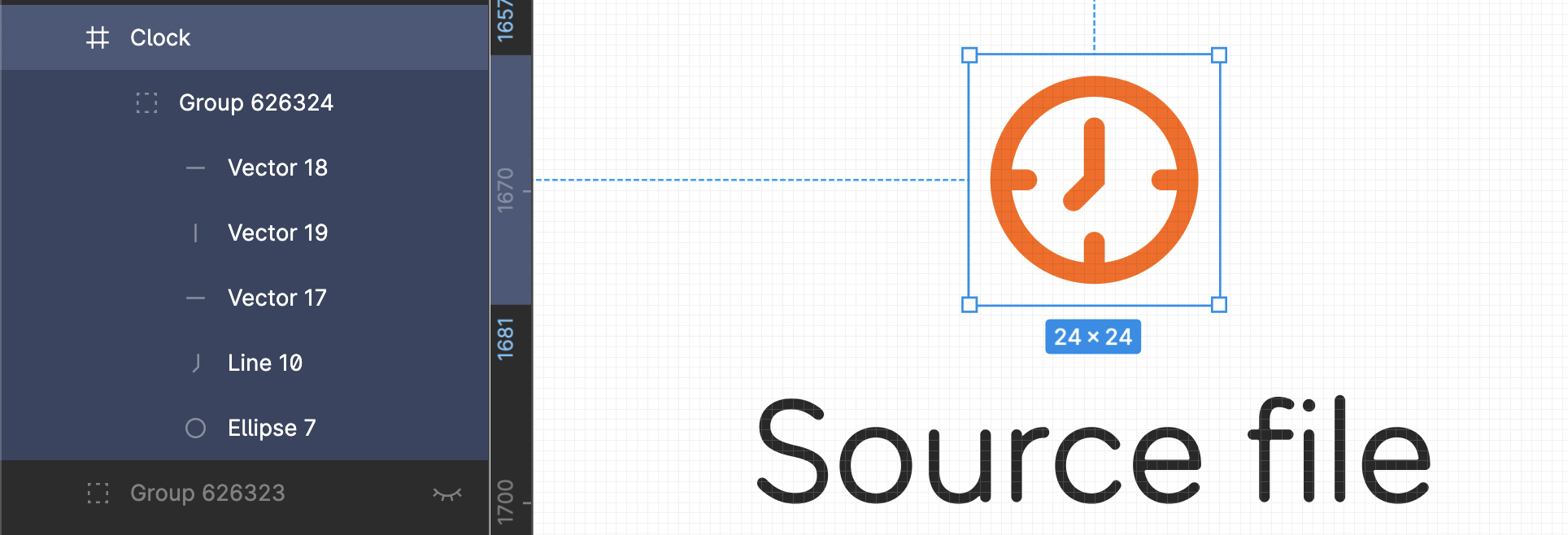 An original form of an icon that can be transformed easily