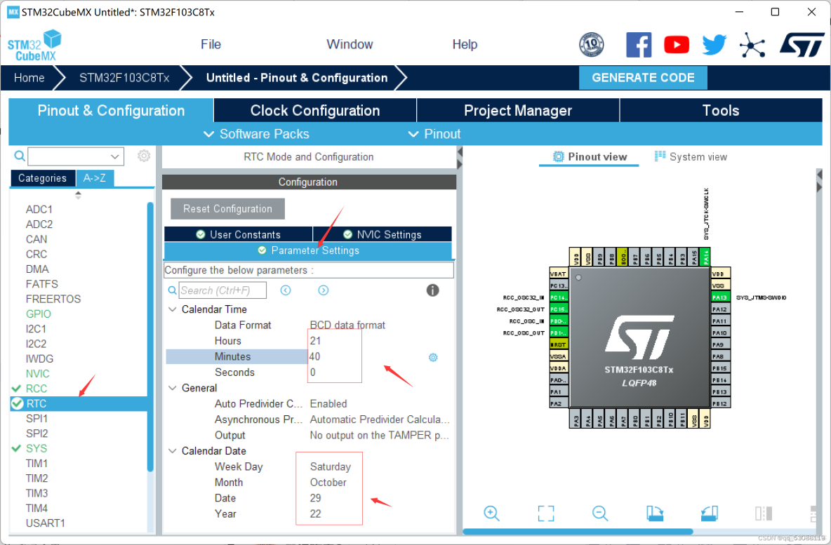 在STM32Cubemx中開發STM32H750 RTC為什麼沒有配置日曆選項_2d_07