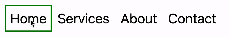 An example of a “moving highlight” navigation bar