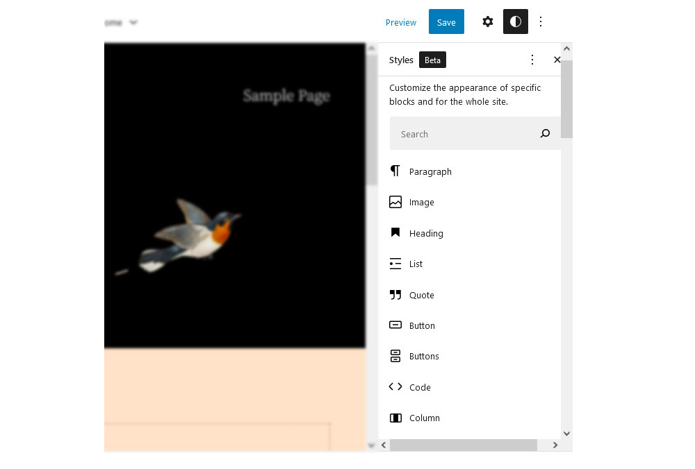 A list of all the WordPress default blocks