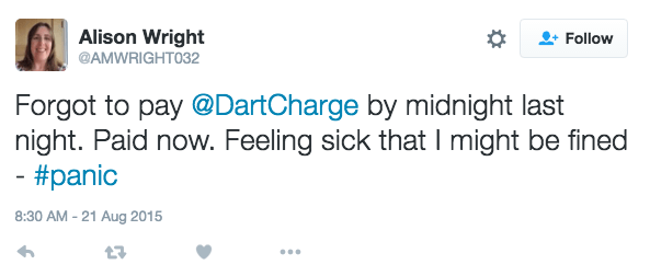 A tweet tagged with forgetting and panic