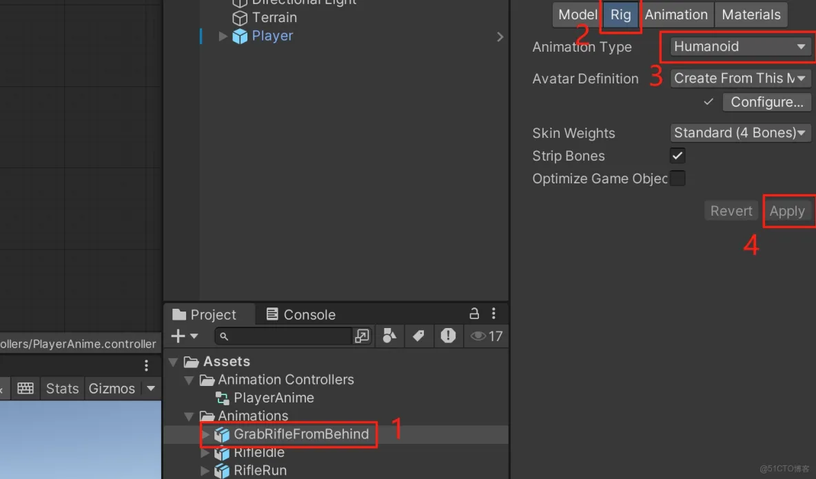 【Unity3D實例-功能-拔槍】角色拔槍（一）動態創建武器_unity_03
