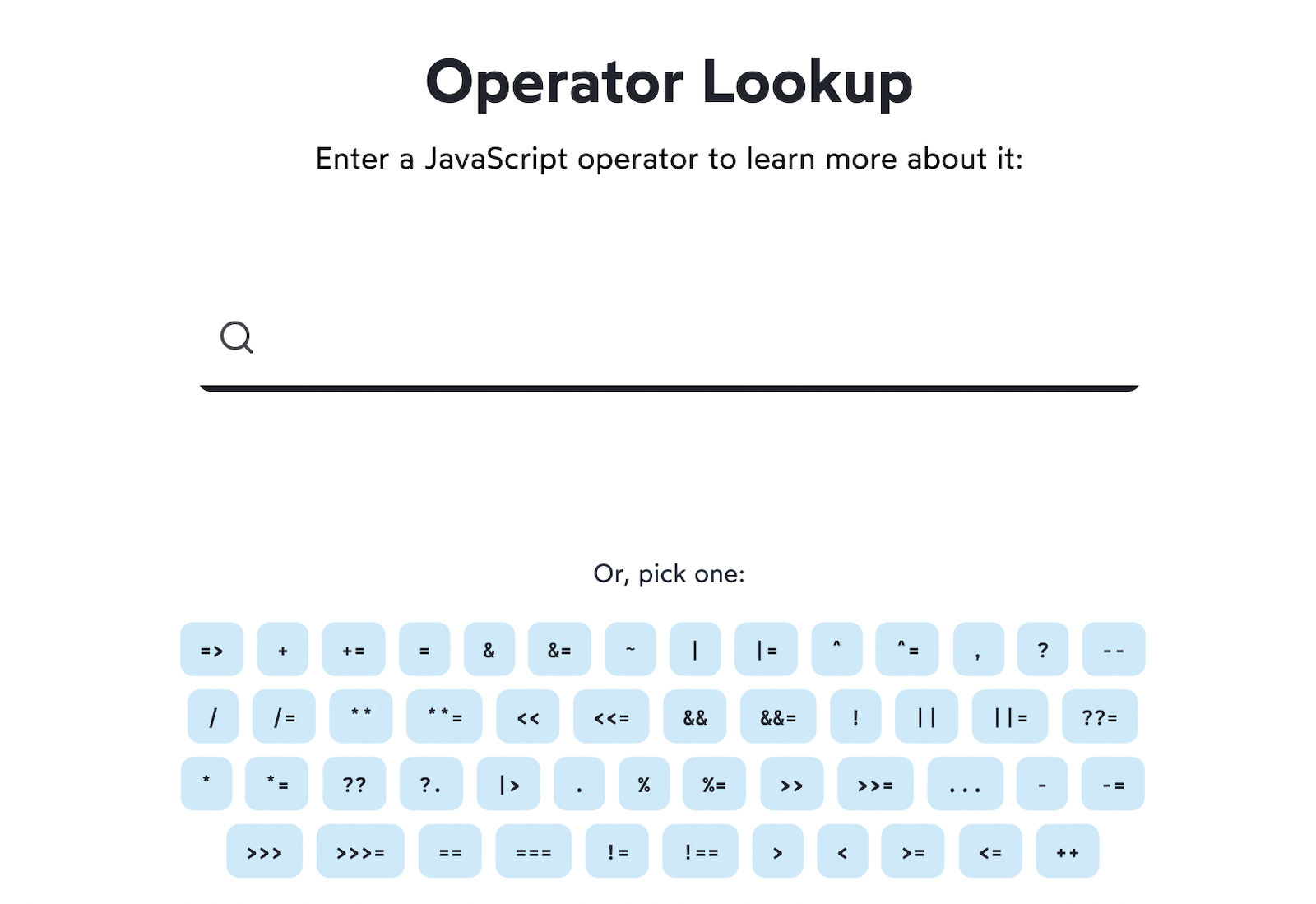 Operator Lookup