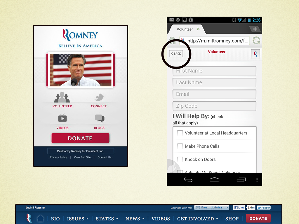Mitt Romney Mobile Nav