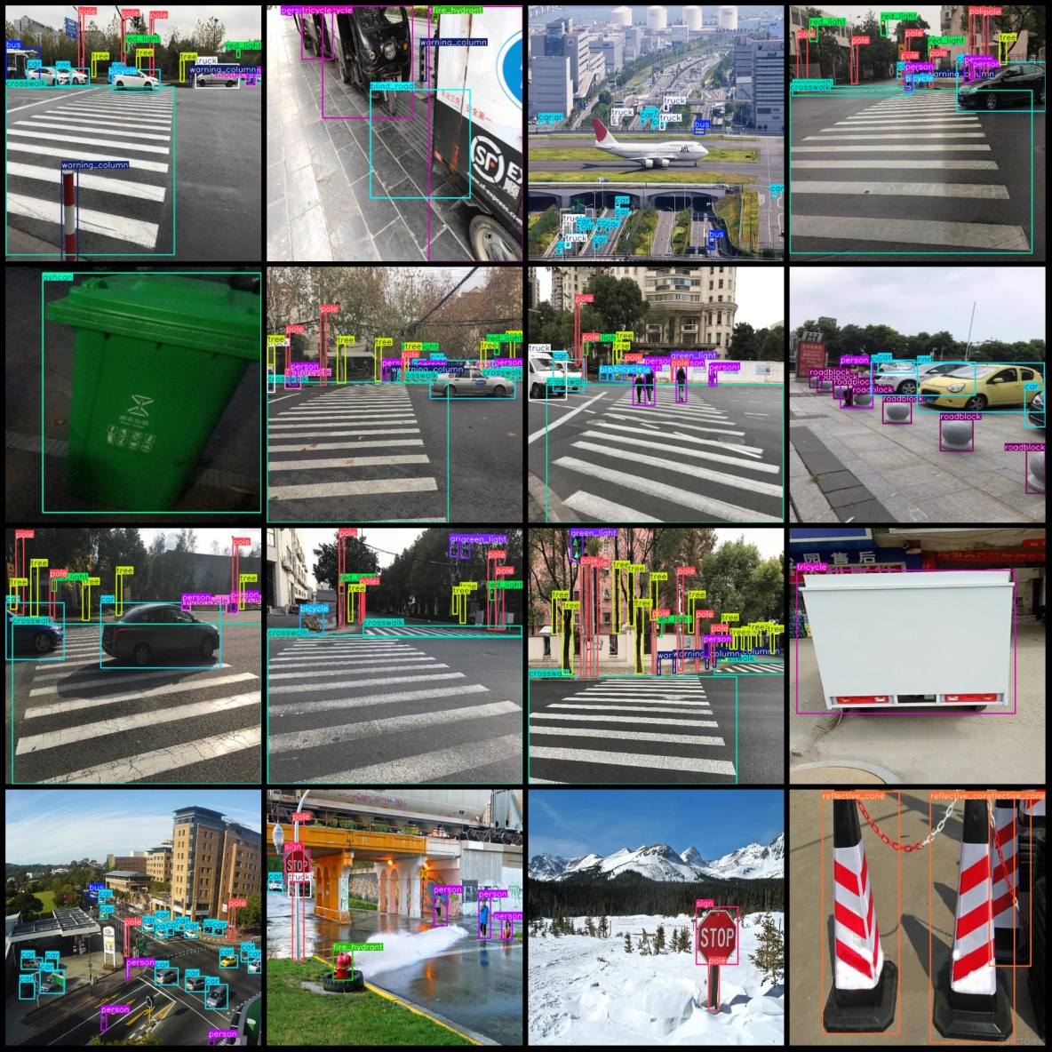 視障人士輔助移動數據集道路障礙物垃圾桶斑馬線盲道三輪車檢測數據集VOC+YOLO格式9977張20類別_xml文件_03