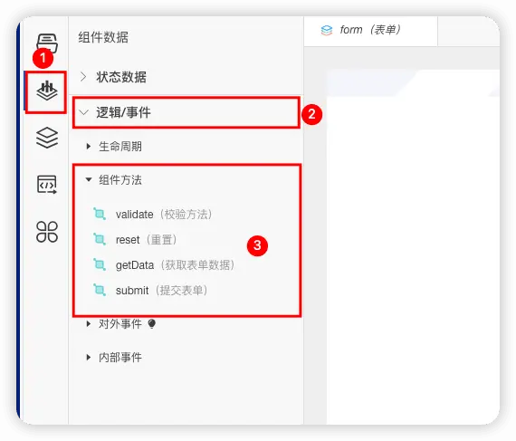 組件方法管理面板截圖