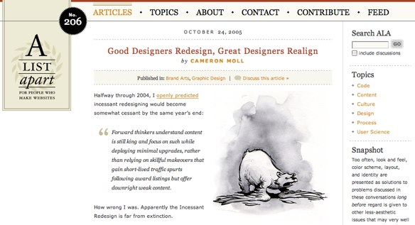 A screenshot of Cameron Molls Article